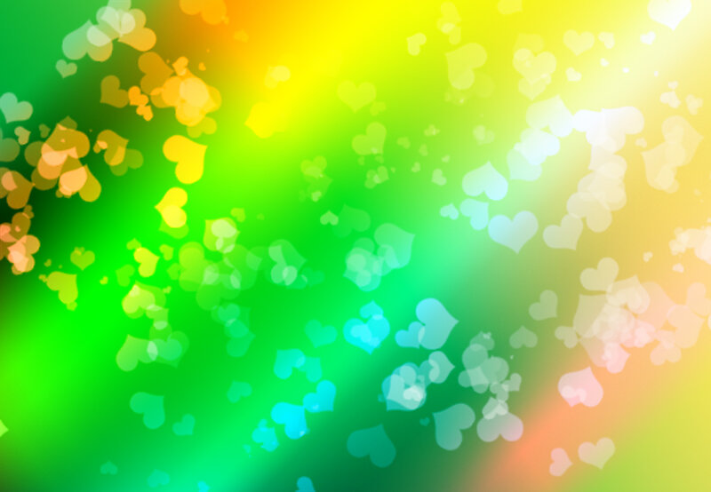 Heart-shaped Bokeh Lights — Green, Dreamy