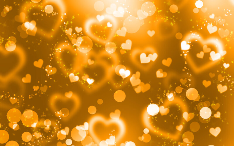 Heart-shaped Bokeh Lights — Orange