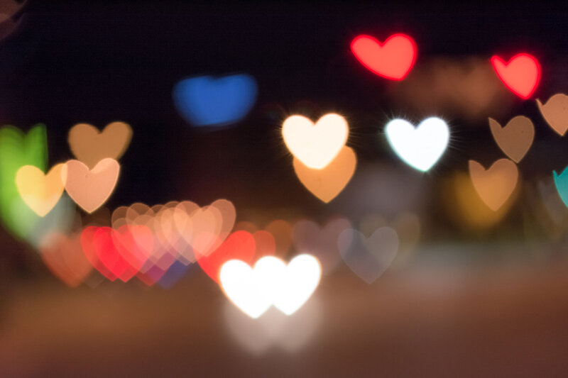 Heart-shaped Bokeh Lights — Red, Dreamy