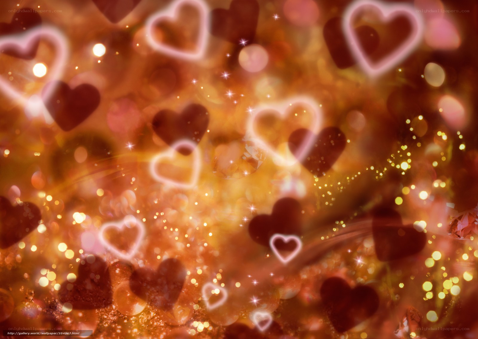 heart-shaped bokeh lights