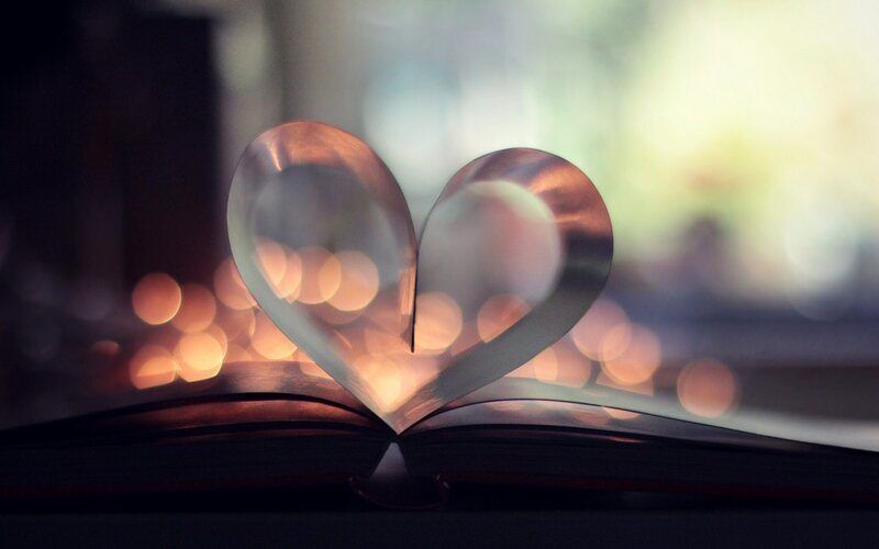 Heart-shaped Book Page — Brown