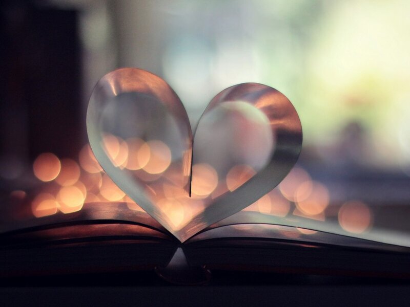 Heart-shaped Book Page — White