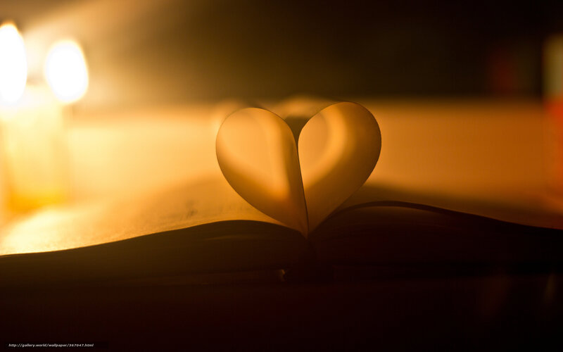 Heart-shaped Book Page — Yellow, Warm