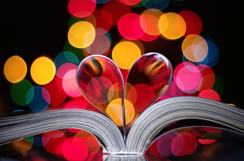 heart-shaped book pages