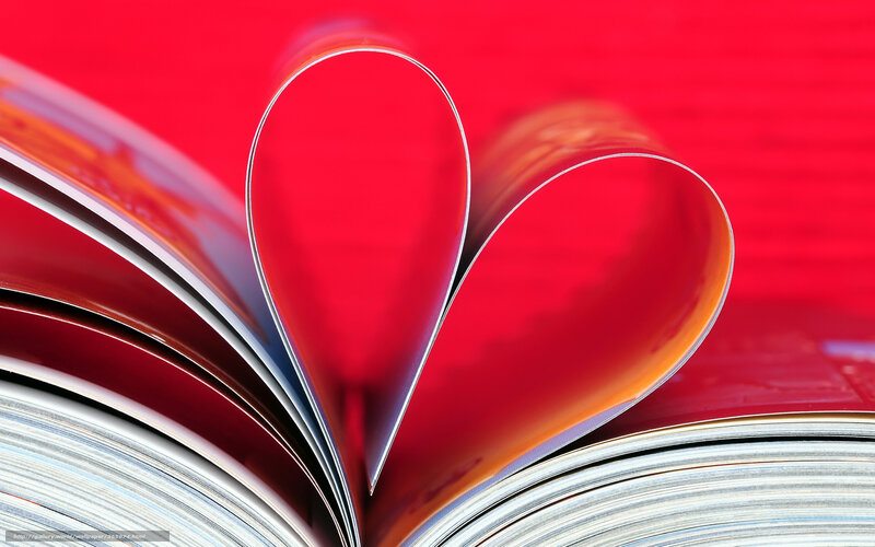 Heart-shaped Book Pages — Red, Romantic, Photograph, Red Background