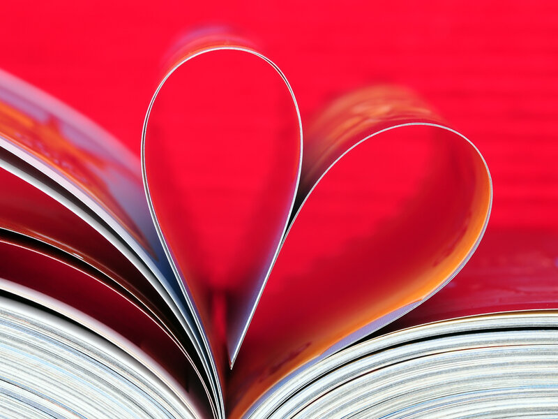 Heart-shaped Book Pages — Red