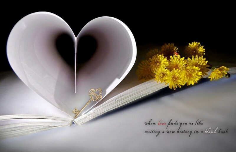 Heart-shaped Book Pages — White, Romantic