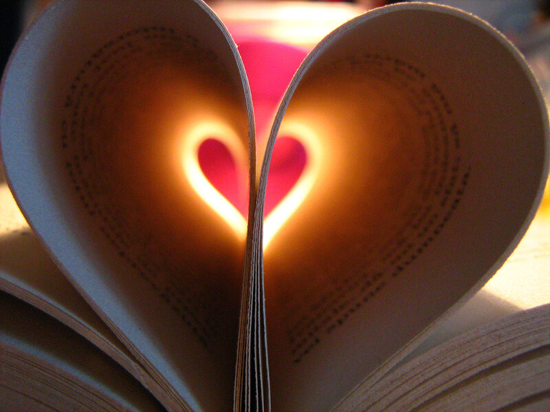 Heart-shaped Book Pages — White
