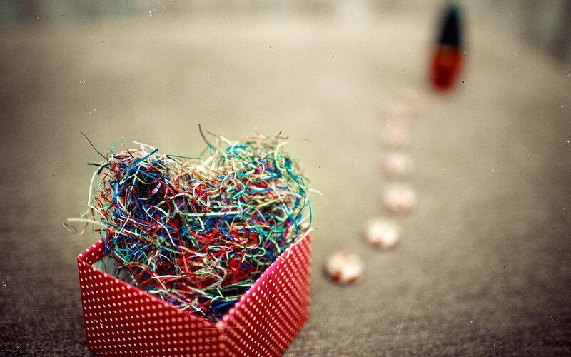 Heart-shaped Box of Shredded Paper