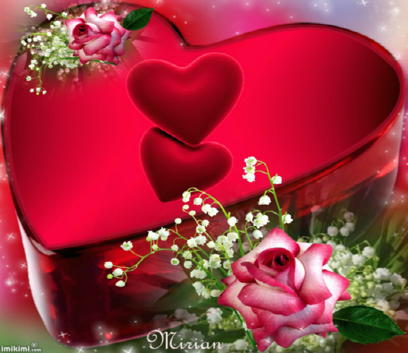 Heart-shaped Box with Roses — Red, Romantic, Digital Art