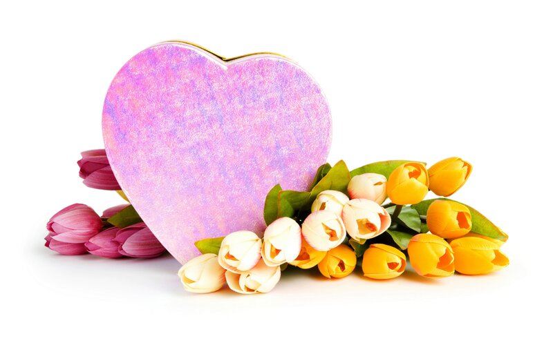 Heart-shaped Box with Tulips