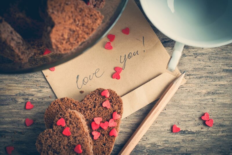 Heart-shaped Brownies — Brown, Romantic
