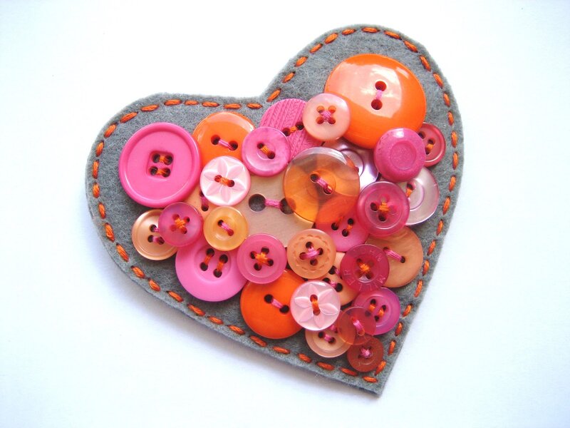 Heart-shaped Button Collage