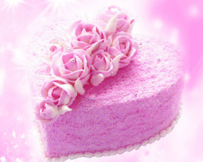 Heart-shaped Cake — Pink, Festive