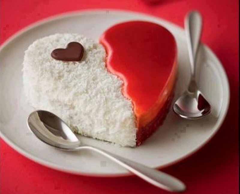 Heart-shaped Cake — Red, Romantic
