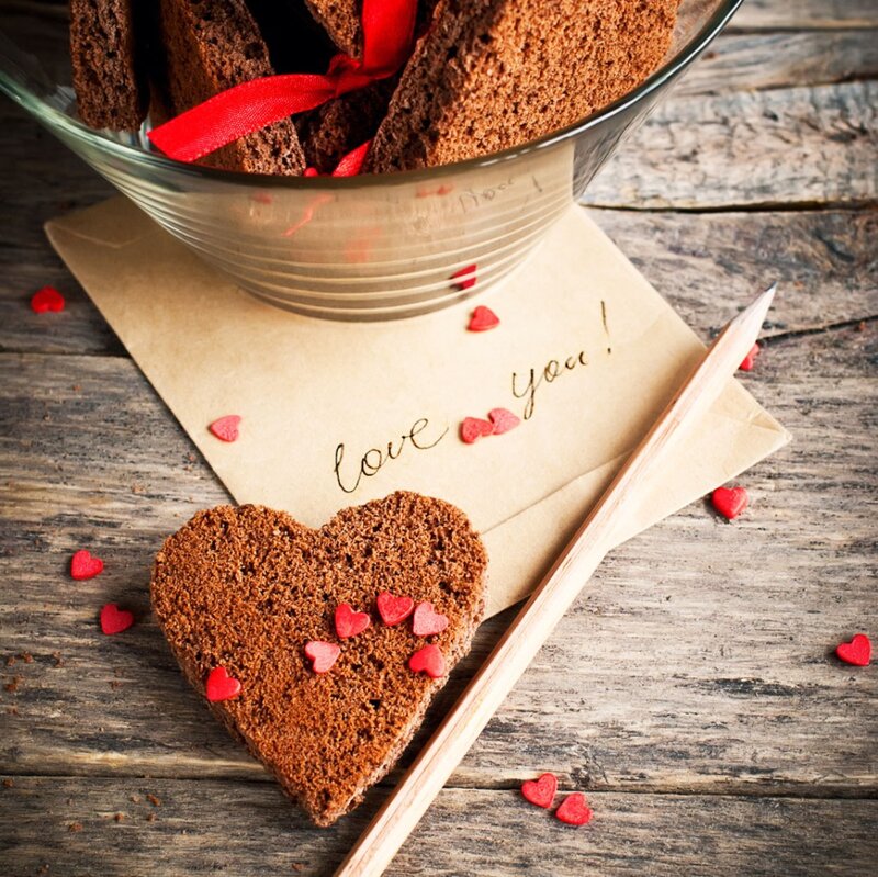 Heart-shaped Cake Slice — Brown