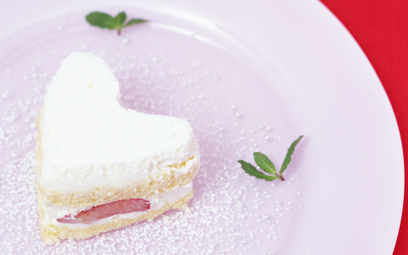 Heart-shaped Cake Slice