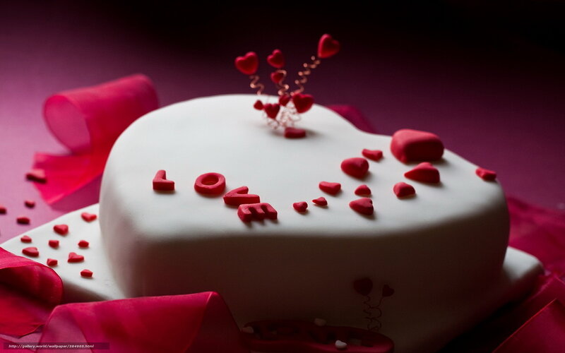 Heart-shaped Cake — White, Romantic, Photograph