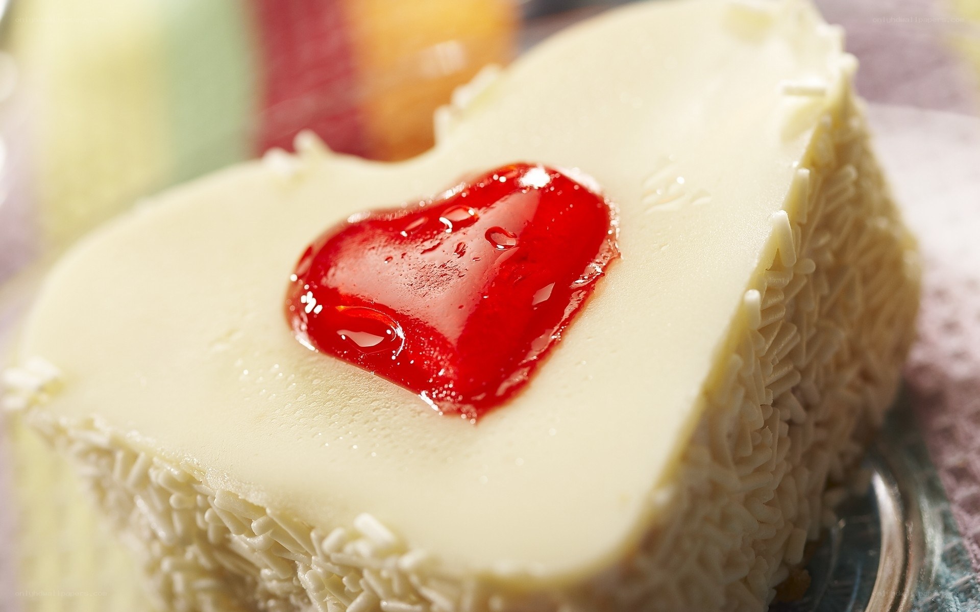 heart-shaped cake with red jelly