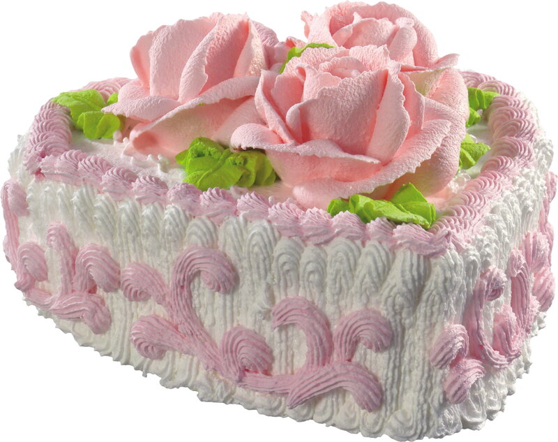 Heart-shaped Cake with Roses — Pink