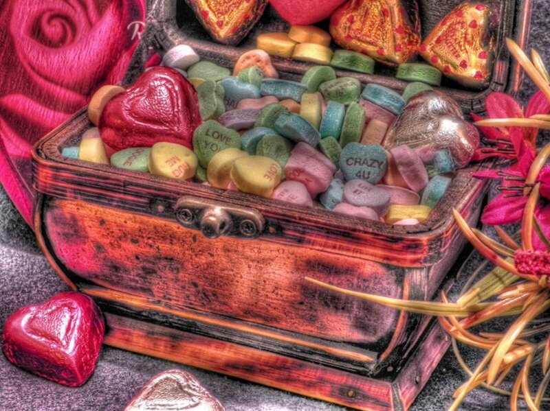 Heart-shaped Candies in Chest