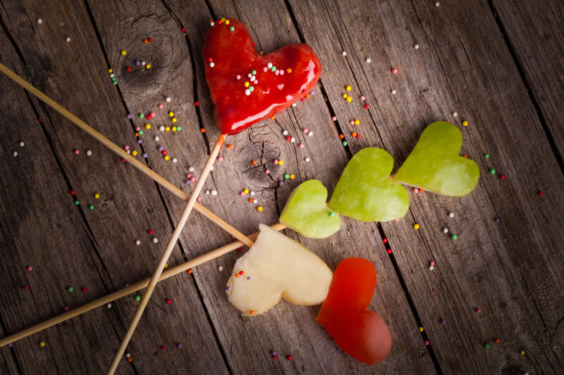 Heart-shaped Candies on Sticks