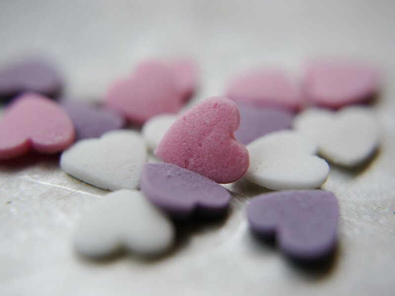 Heart-shaped Candies — Pink, Calm, Photograph