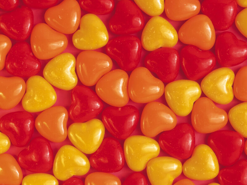 Heart-shaped Candies — Red, Bright