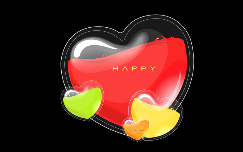 Heart-shaped Candies — Red, Happy
