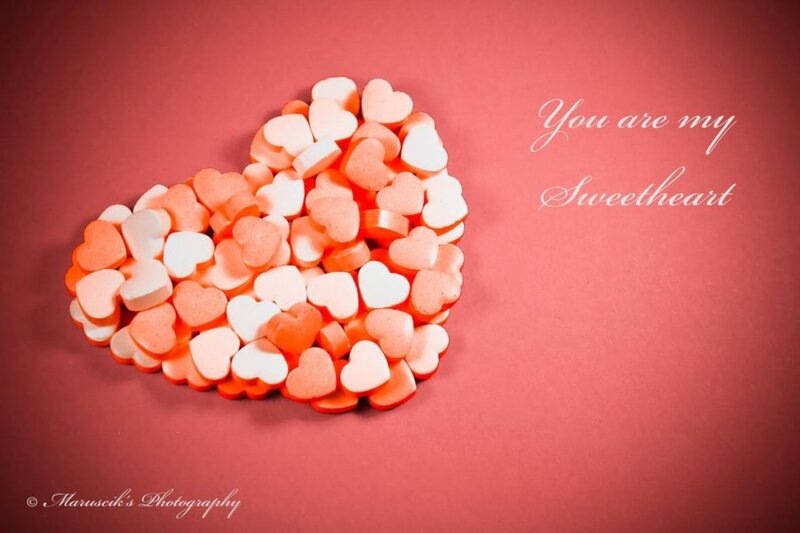 Heart-shaped Candies — Red, Romantic, Photograph