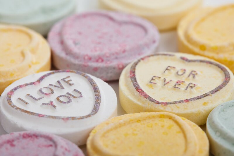 Heart-shaped Candies — White, Sweet