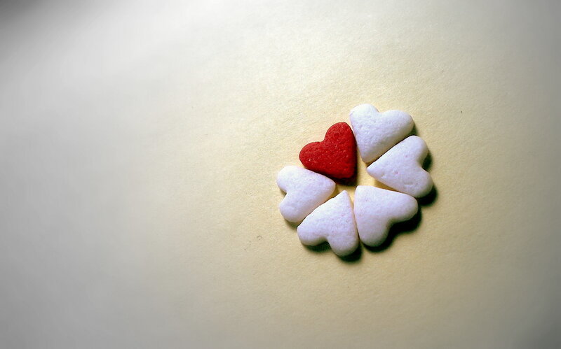 Heart-shaped Candies — White