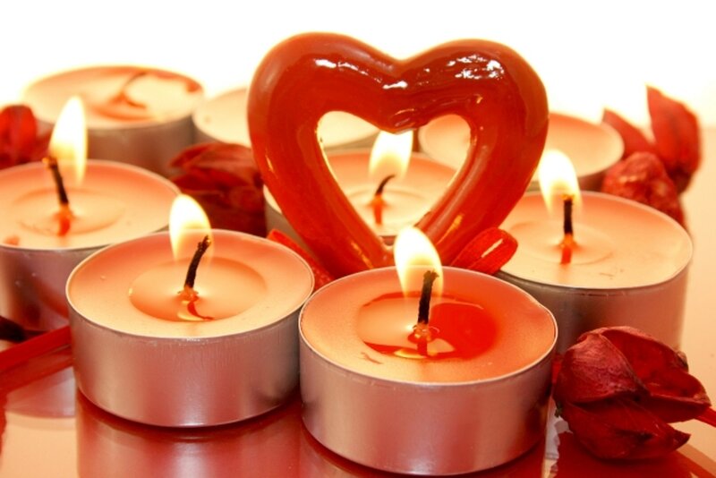 Heart-shaped Candle Holder — Red, Romantic, Photograph