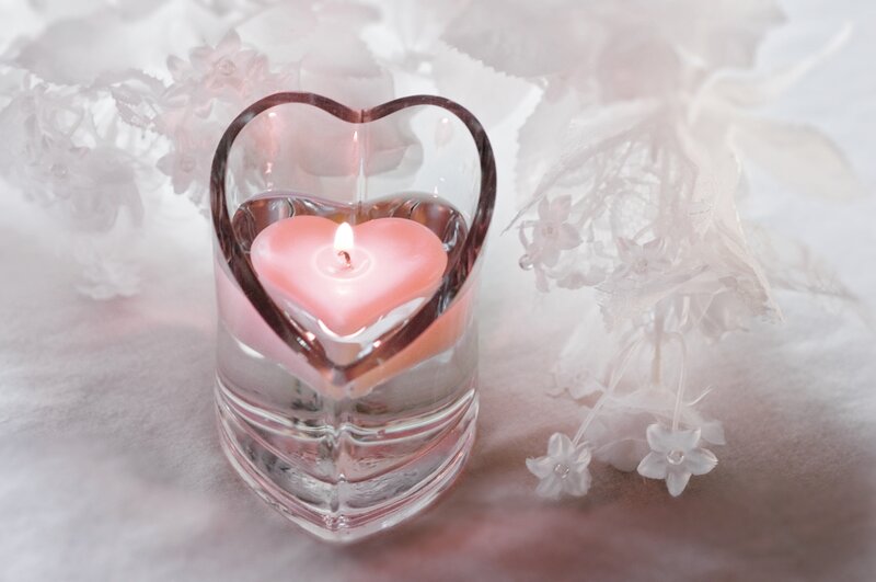 Heart-shaped Candle — Pink