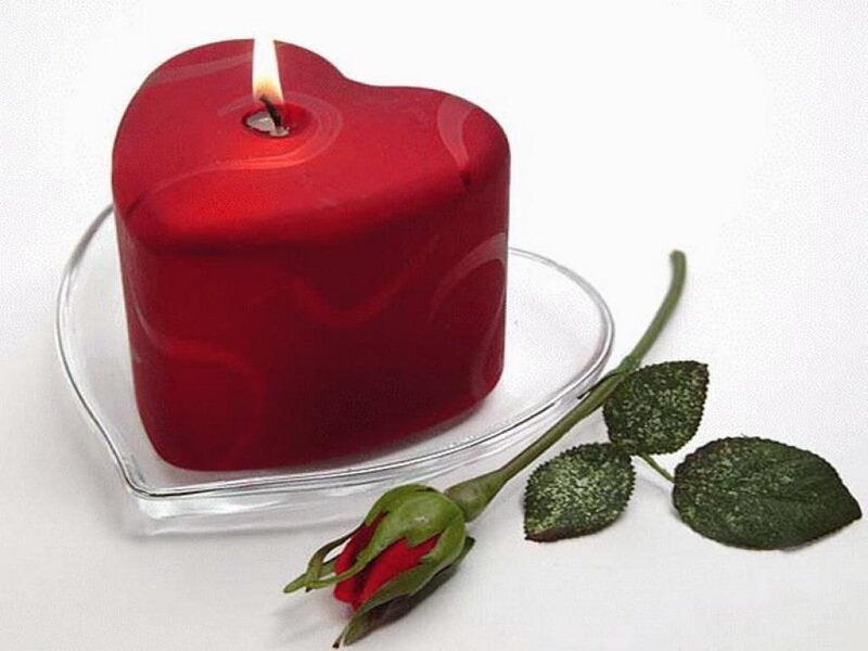 Heart-shaped Candle — Red, Romantic, Photograph