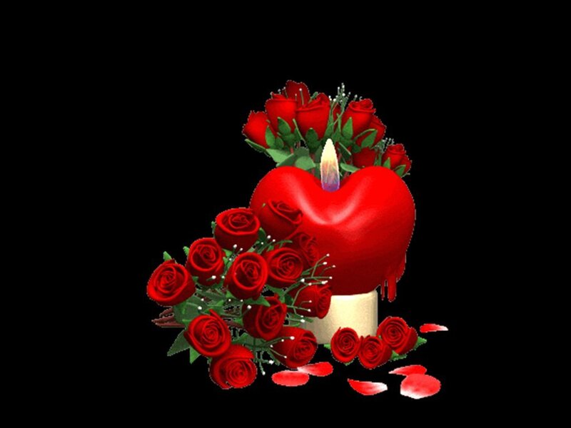 Heart-shaped Candle with Roses