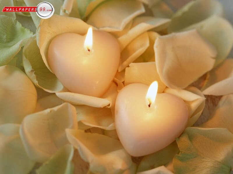 Heart-shaped Candles — White, Serene, Photograph