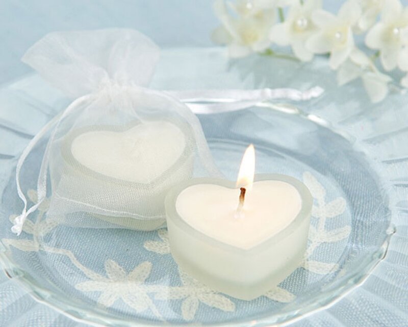 Heart-shaped Candles — White, Serene