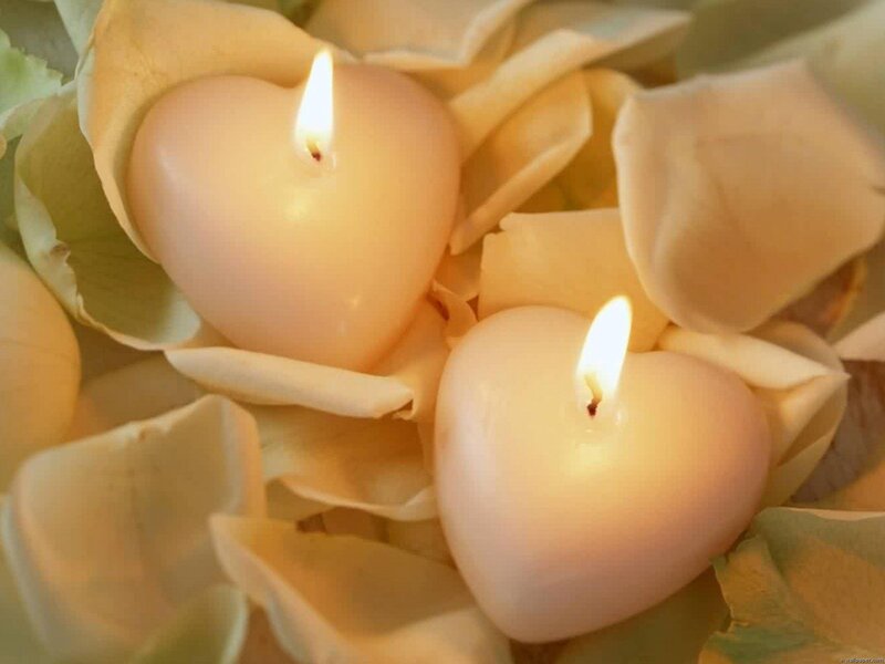 Heart-shaped Candles — White