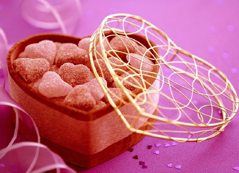 Heart-shaped Candy Box — Pink, Romantic, Photograph