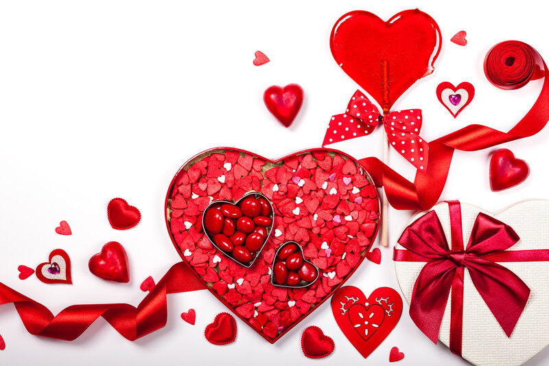 Heart-shaped Candy Box — Red, Festive, Photograph, Lollipops