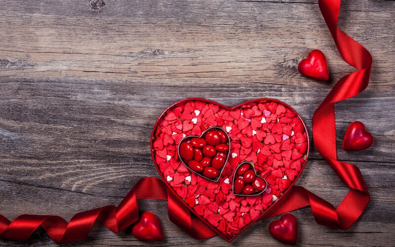 Heart-shaped Candy Box — Red, Romantic, Photograph