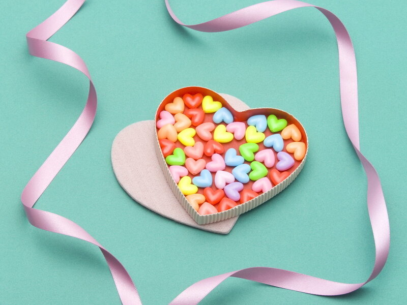Heart-shaped Candy Box — Teal