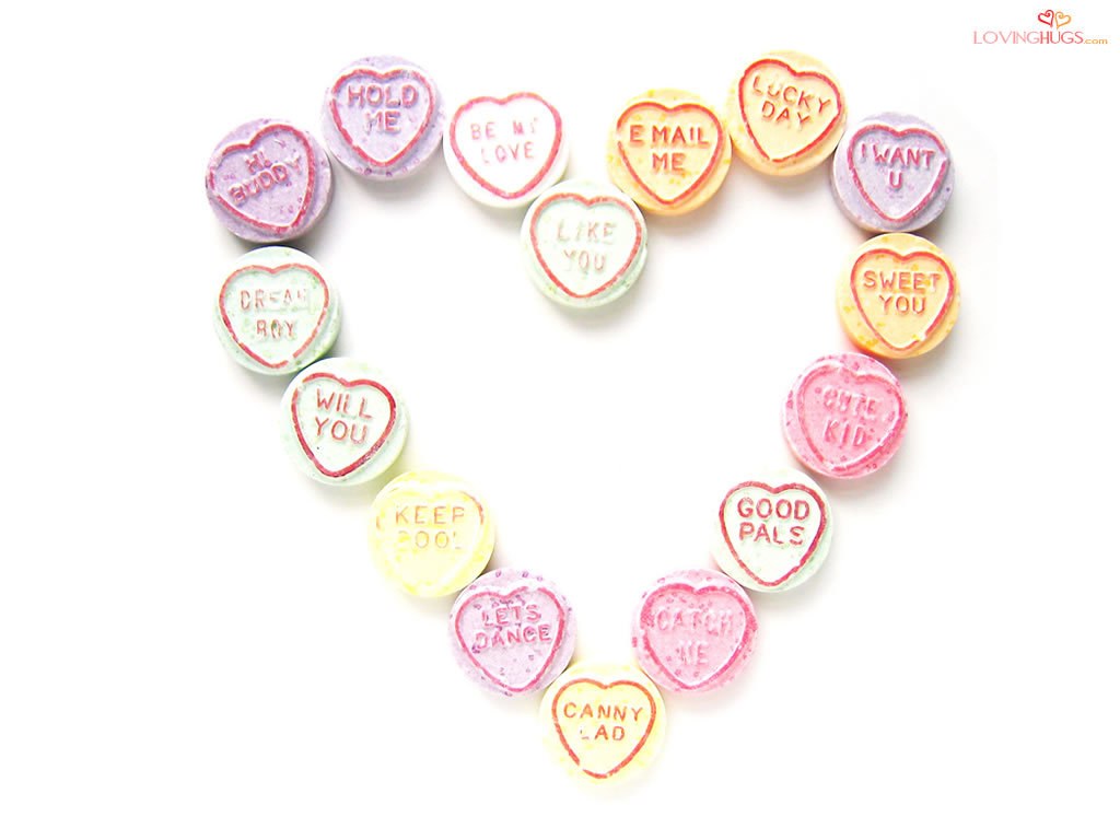 heart-shaped candy messages