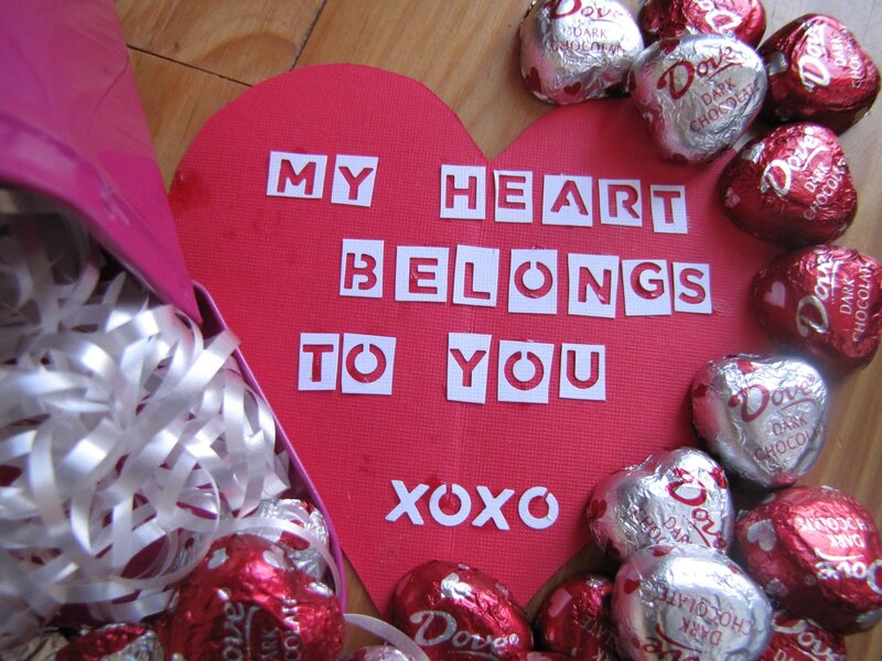 Heart-shaped Card with Chocolates