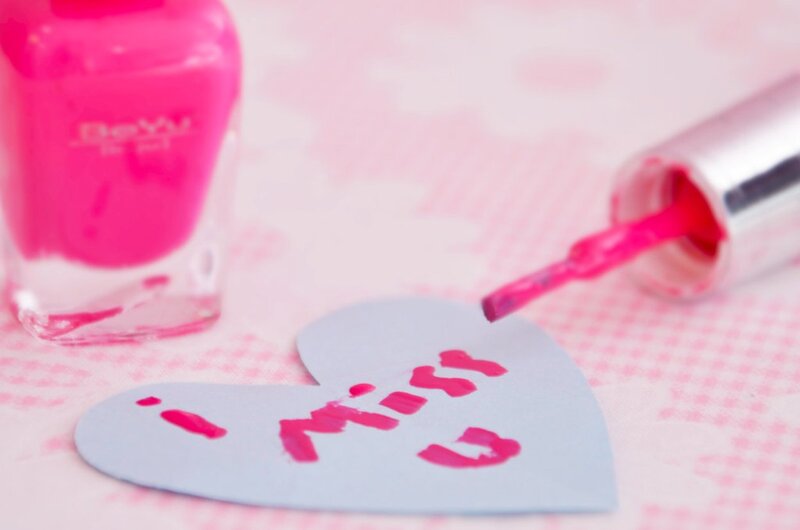 Heart-shaped Card with Nail Polish
