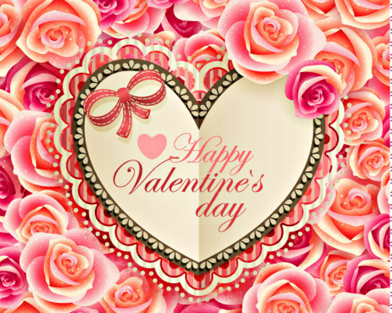 Heart-shaped Card with Roses