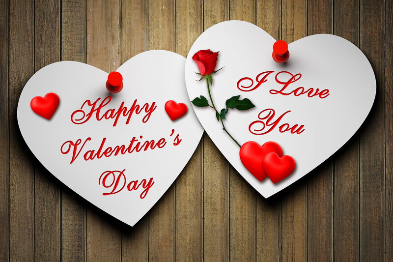 Heart-shaped Cards on Wood