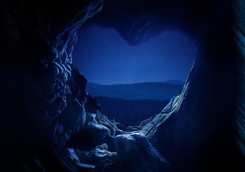 Heart-shaped Cave Opening
