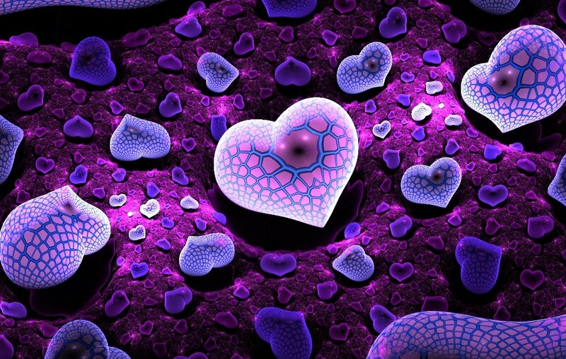 heart-shaped cellular structures